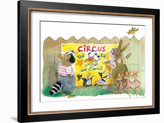 Ted, Ed, Caroll and the Trampoline - Turtle-Valeri Gorbachev-Framed Giclee Print