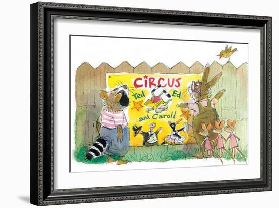 Ted, Ed, Caroll and the Trampoline - Turtle-Valeri Gorbachev-Framed Giclee Print