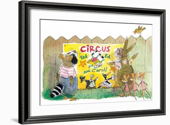 Ted, Ed, Caroll and the Trampoline - Turtle-Valeri Gorbachev-Framed Giclee Print