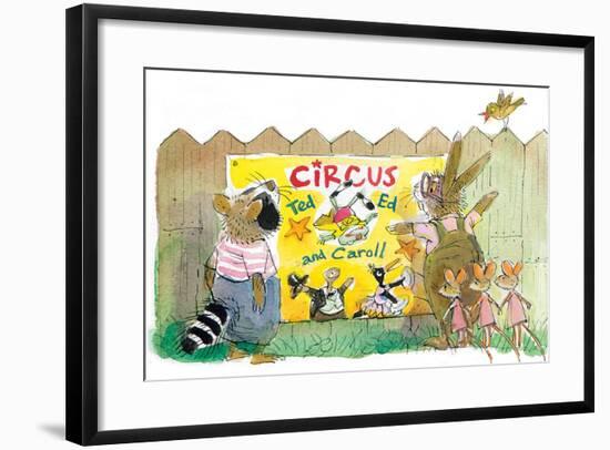 Ted, Ed, Caroll and the Trampoline - Turtle-Valeri Gorbachev-Framed Giclee Print