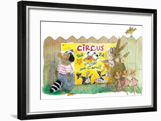 Ted, Ed, Caroll and the Trampoline - Turtle-Valeri Gorbachev-Framed Giclee Print