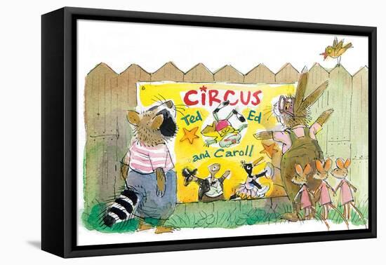 Ted, Ed, Caroll and the Trampoline - Turtle-Valeri Gorbachev-Framed Premier Image Canvas