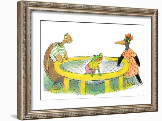 Ted, Ed, Caroll and the Trampoline - Turtle-Valeri Gorbachev-Framed Giclee Print