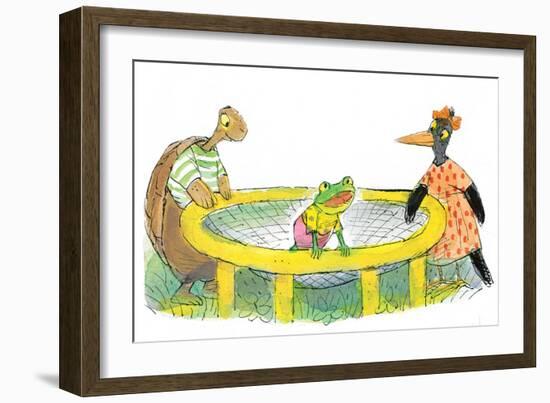 Ted, Ed, Caroll and the Trampoline - Turtle-Valeri Gorbachev-Framed Giclee Print