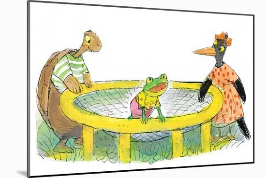 Ted, Ed, Caroll and the Trampoline - Turtle-Valeri Gorbachev-Mounted Giclee Print