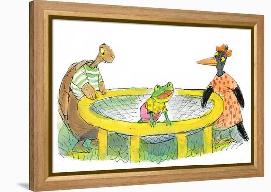 Ted, Ed, Caroll and the Trampoline - Turtle-Valeri Gorbachev-Framed Premier Image Canvas