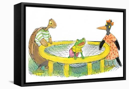 Ted, Ed, Caroll and the Trampoline - Turtle-Valeri Gorbachev-Framed Premier Image Canvas