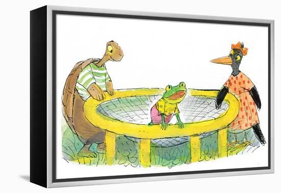 Ted, Ed, Caroll and the Trampoline - Turtle-Valeri Gorbachev-Framed Premier Image Canvas
