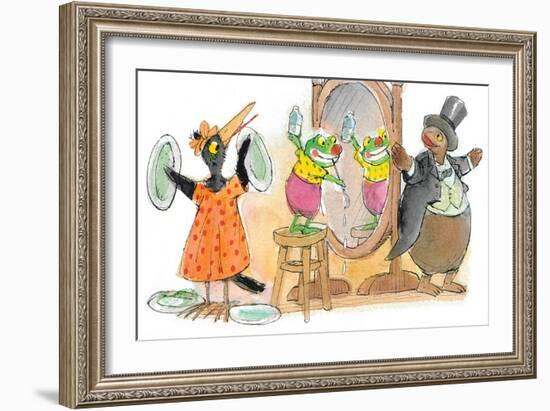 Ted, Ed, Caroll and the Trampoline - Turtle-Valeri Gorbachev-Framed Giclee Print