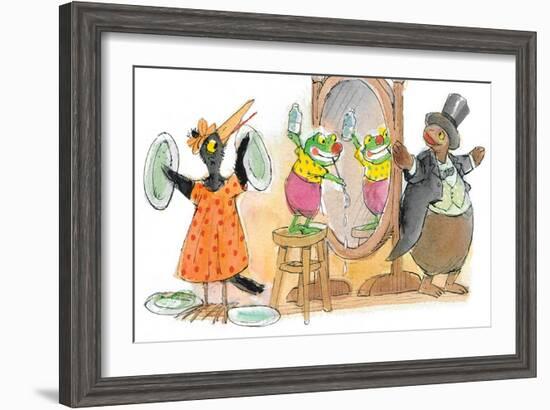 Ted, Ed, Caroll and the Trampoline - Turtle-Valeri Gorbachev-Framed Giclee Print