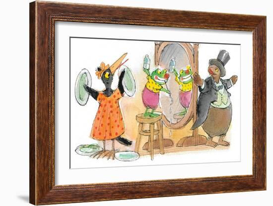 Ted, Ed, Caroll and the Trampoline - Turtle-Valeri Gorbachev-Framed Giclee Print