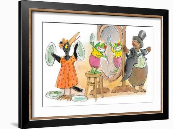 Ted, Ed, Caroll and the Trampoline - Turtle-Valeri Gorbachev-Framed Giclee Print