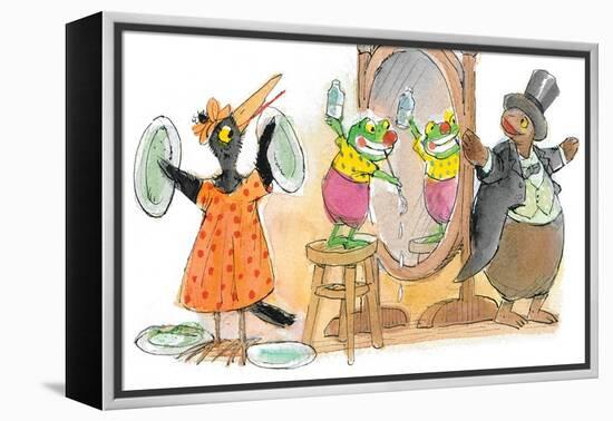 Ted, Ed, Caroll and the Trampoline - Turtle-Valeri Gorbachev-Framed Premier Image Canvas