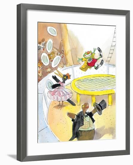 Ted, Ed. Caroll and the Trampoline - Turtle-Valeri Gorbachev-Framed Giclee Print