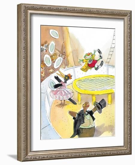 Ted, Ed. Caroll and the Trampoline - Turtle-Valeri Gorbachev-Framed Giclee Print