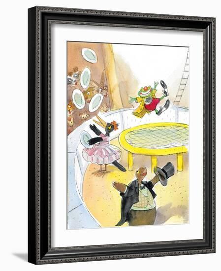 Ted, Ed. Caroll and the Trampoline - Turtle-Valeri Gorbachev-Framed Giclee Print