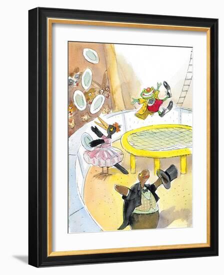 Ted, Ed. Caroll and the Trampoline - Turtle-Valeri Gorbachev-Framed Giclee Print