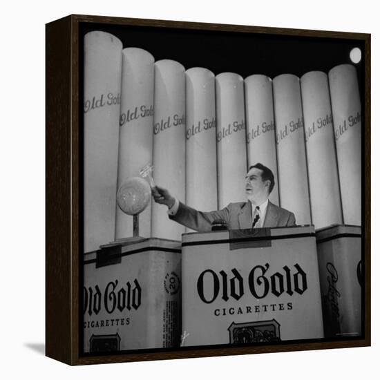 Ted Mack Hosting the TV Program "Amateur Hour"-Cornell Capa-Framed Premier Image Canvas