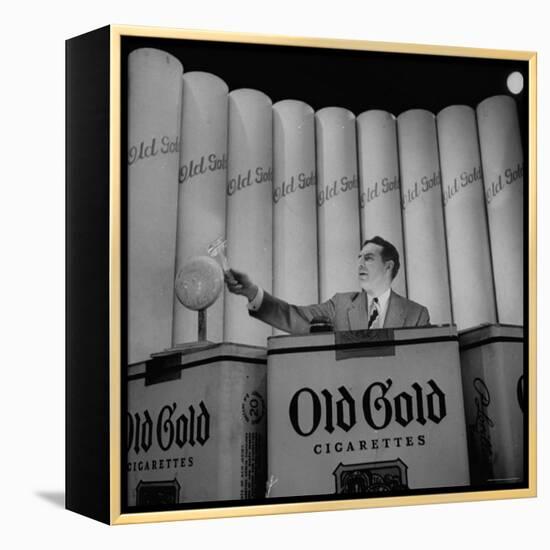 Ted Mack Hosting the TV Program "Amateur Hour"-Cornell Capa-Framed Premier Image Canvas