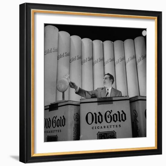 Ted Mack Hosting the TV Program "Amateur Hour"-Cornell Capa-Framed Premium Photographic Print