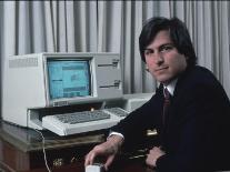 Apple Computer Chrmn. Steve Jobs with New Lisa Computer During Press Preview-Ted Thai-Premium Photographic Print
