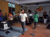Musician Ziggy Marley Practicing with Band the Melody Makers-Ted Thai-Framed Premium Photographic Print