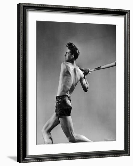 Ted Williams Showing Off His Powerful Swing-Gjon Mili-Framed Premium Photographic Print