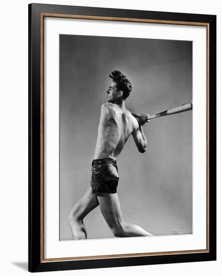 Ted Williams Showing Off His Powerful Swing-Gjon Mili-Framed Premium Photographic Print