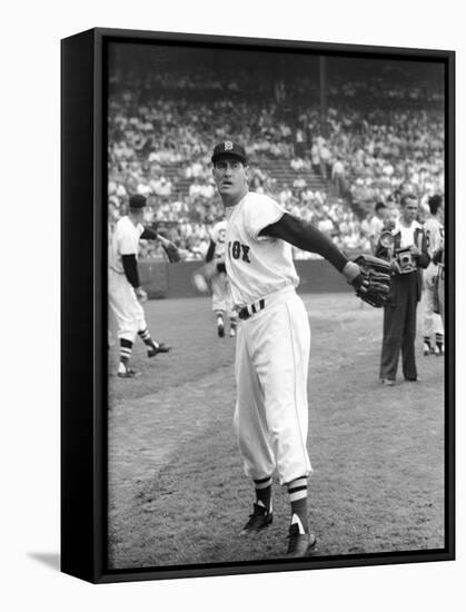 Ted Williams Throwing Baseball-Ralph Morse-Framed Premier Image Canvas