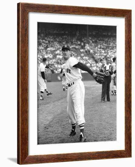 Ted Williams Throwing Baseball-Ralph Morse-Framed Premium Photographic Print