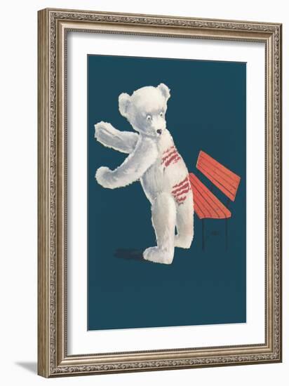 Teddy Bear and Wet Paint-null-Framed Art Print