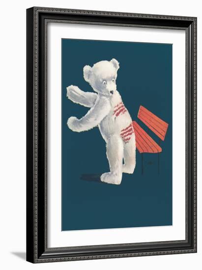 Teddy Bear and Wet Paint-null-Framed Art Print