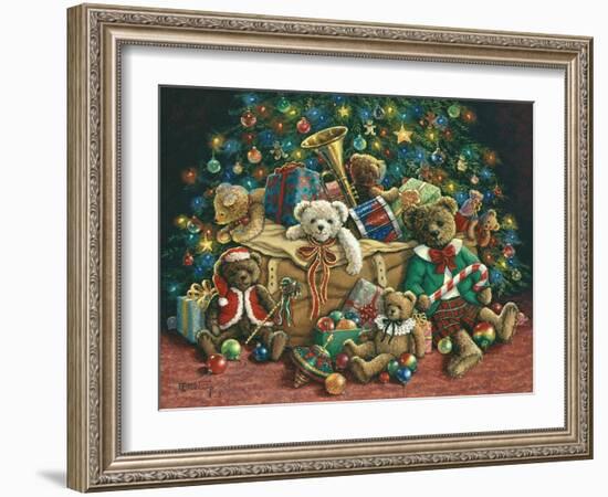 Teddy Bear Christmas-Janet Kruskamp-Framed Art Print