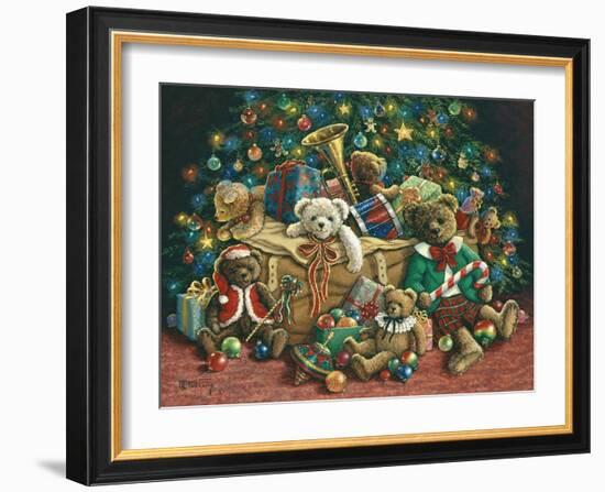 Teddy Bear Christmas-Janet Kruskamp-Framed Art Print