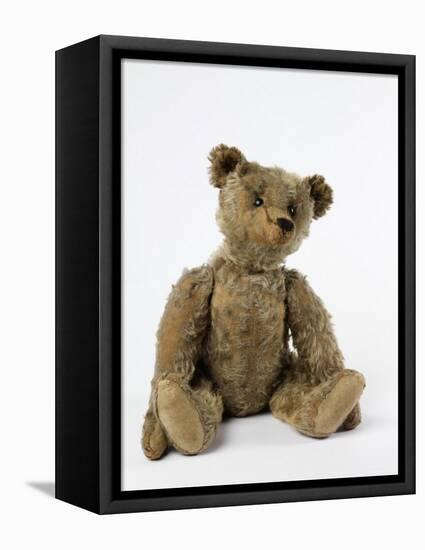 Teddy Bear in Gold Yorkshire Cloth Plush, with Black Thread Embroidered Nose, Mouth and Claws-null-Framed Premier Image Canvas