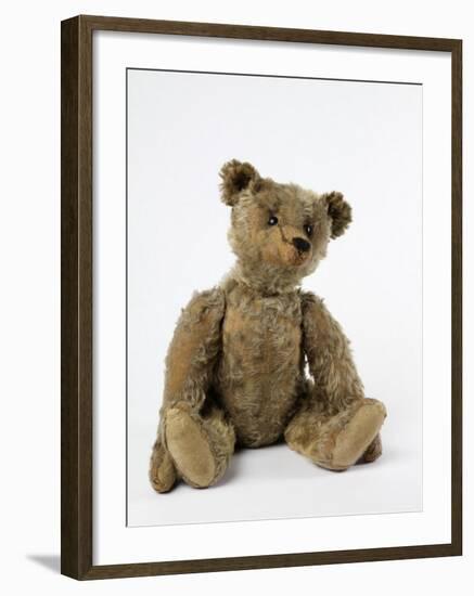 Teddy Bear in Gold Yorkshire Cloth Plush, with Black Thread Embroidered Nose, Mouth and Claws-null-Framed Photographic Print