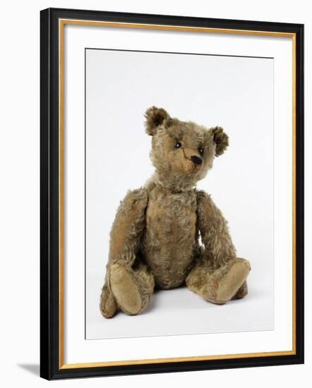 Teddy Bear in Gold Yorkshire Cloth Plush, with Black Thread Embroidered Nose, Mouth and Claws-null-Framed Photographic Print