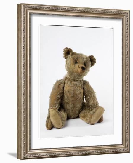 Teddy Bear in Gold Yorkshire Cloth Plush, with Black Thread Embroidered Nose, Mouth and Claws-null-Framed Photographic Print