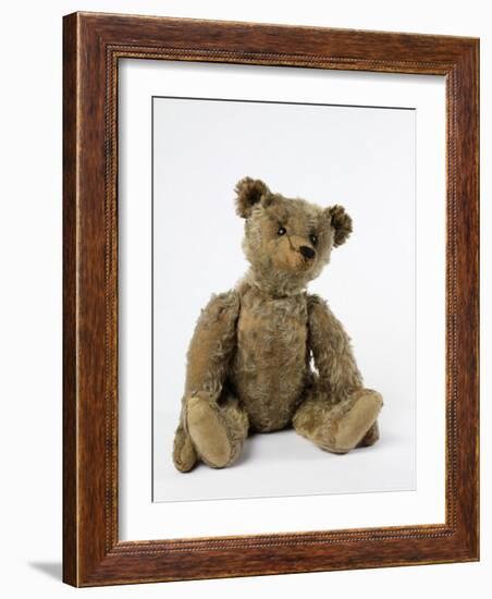 Teddy Bear in Gold Yorkshire Cloth Plush, with Black Thread Embroidered Nose, Mouth and Claws-null-Framed Photographic Print