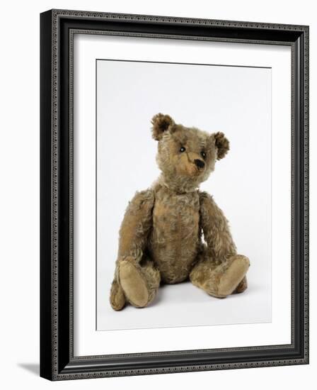 Teddy Bear in Gold Yorkshire Cloth Plush, with Black Thread Embroidered Nose, Mouth and Claws-null-Framed Photographic Print