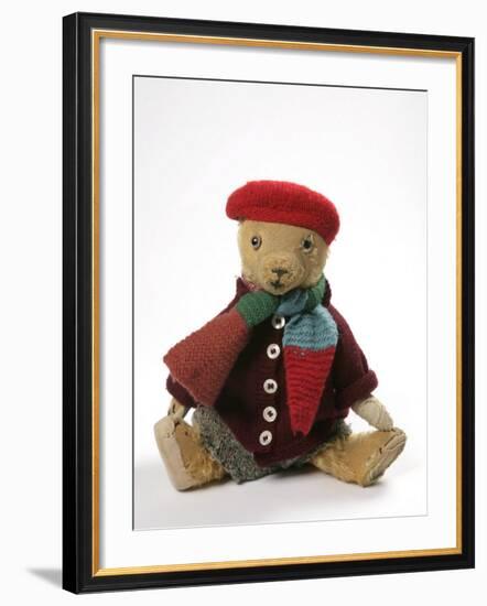 Teddy Bear Wearing Knitted Hat, Scarf, Jacket and Trousers-null-Framed Photographic Print