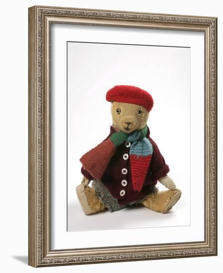 Teddy Bear Wearing Knitted Hat, Scarf, Jacket and Trousers-null-Framed Photographic Print