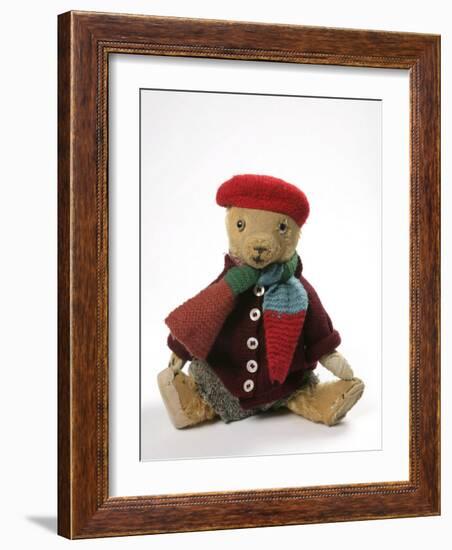 Teddy Bear Wearing Knitted Hat, Scarf, Jacket and Trousers-null-Framed Photographic Print