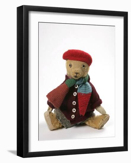 Teddy Bear Wearing Knitted Hat, Scarf, Jacket and Trousers-null-Framed Photographic Print