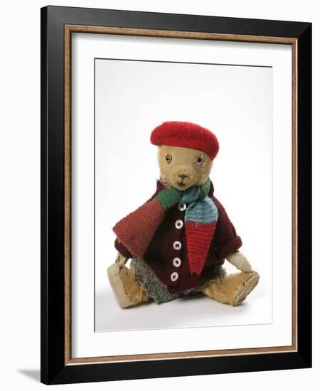 Teddy Bear Wearing Knitted Hat, Scarf, Jacket and Trousers-null-Framed Photographic Print