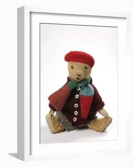 Teddy Bear Wearing Knitted Hat, Scarf, Jacket and Trousers-null-Framed Photographic Print