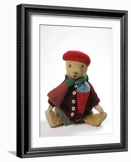 Teddy Bear Wearing Knitted Hat, Scarf, Jacket and Trousers-null-Framed Photographic Print