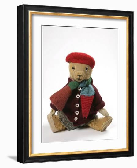 Teddy Bear Wearing Knitted Hat, Scarf, Jacket and Trousers-null-Framed Photographic Print