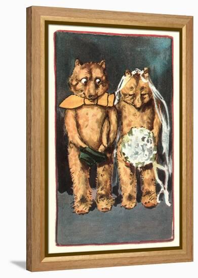 Teddy Bear Wedding-null-Framed Stretched Canvas