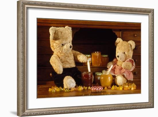 Teddy Bear with Honey and Jam-null-Framed Photographic Print